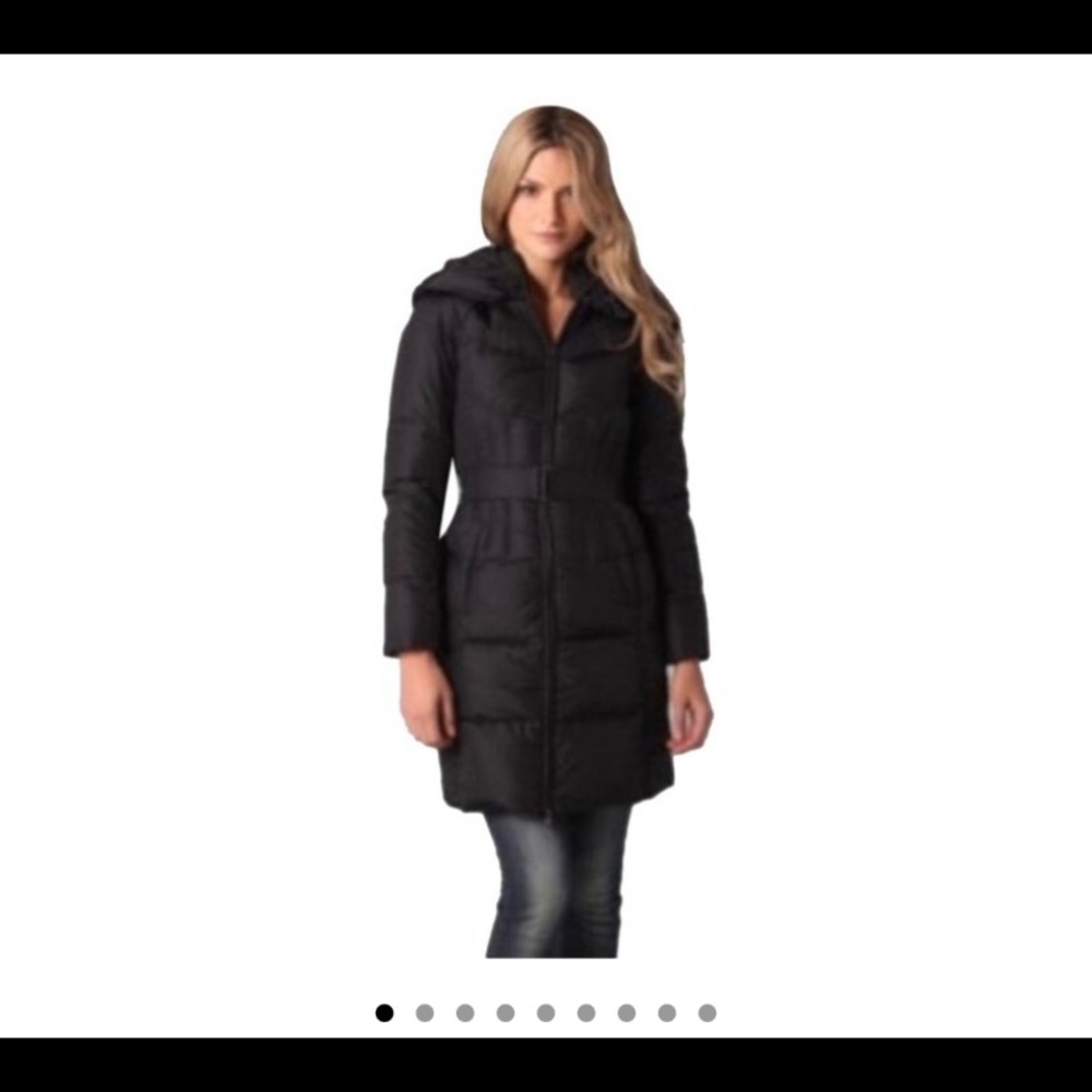 ADD black down coat with hood